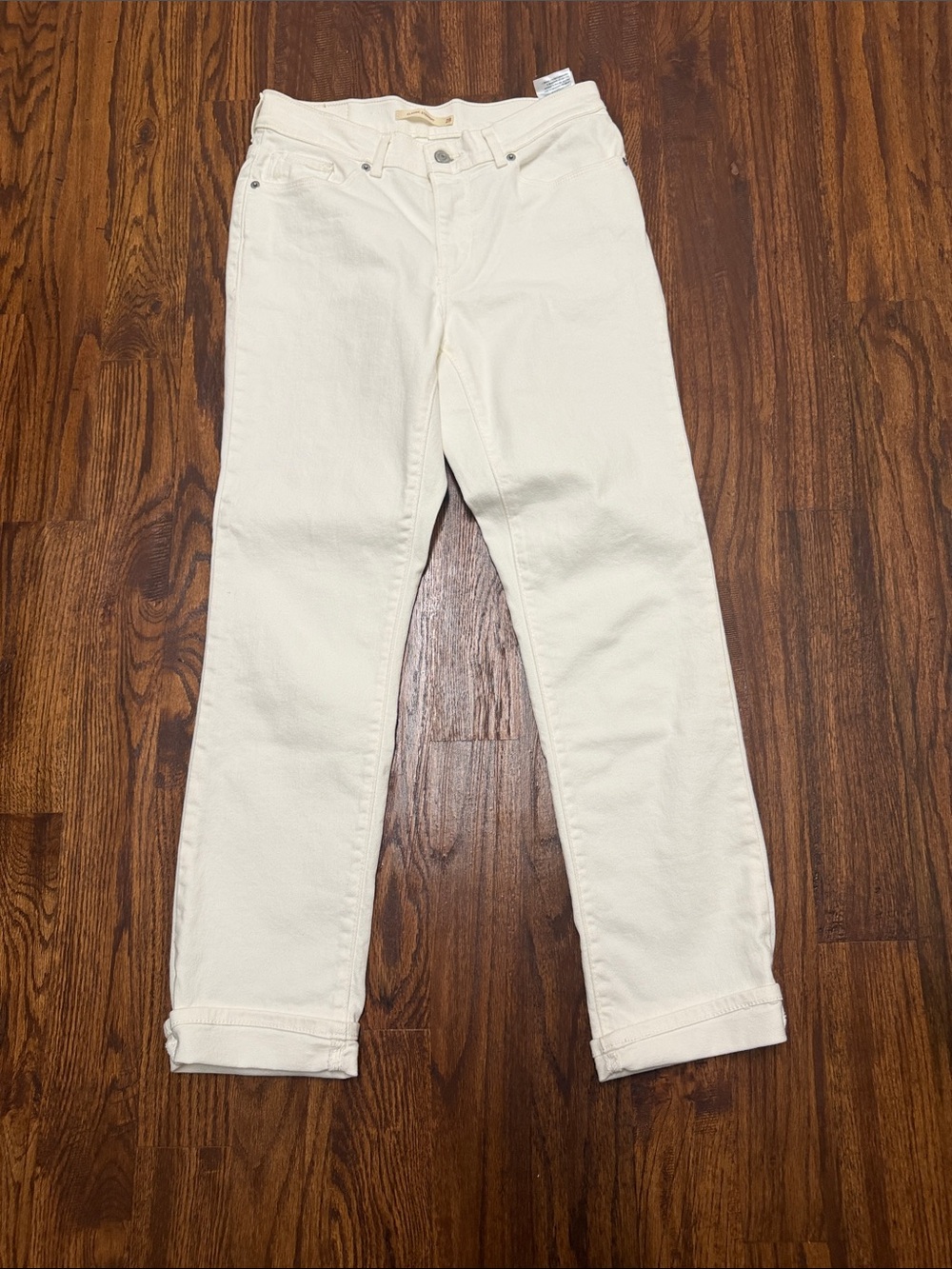 Levi's Off-White Straight Leg Jeans